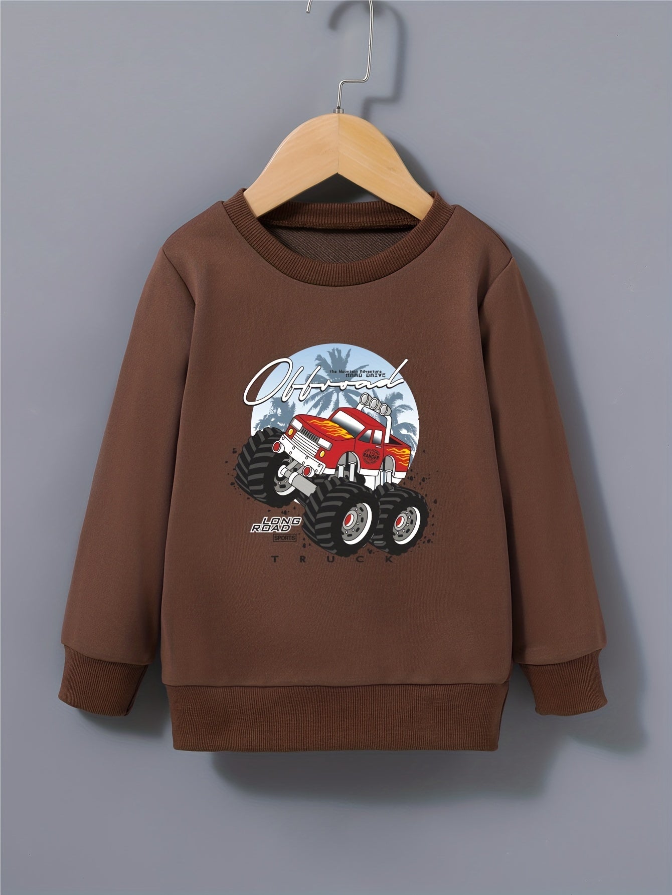 Kid's Cartoon Truck Sweatshirt Long Sleeve Top