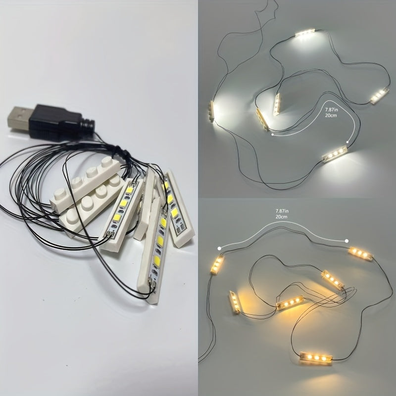 LED Building Block Lighting Kit 4 Warm 1x4 Bricks
