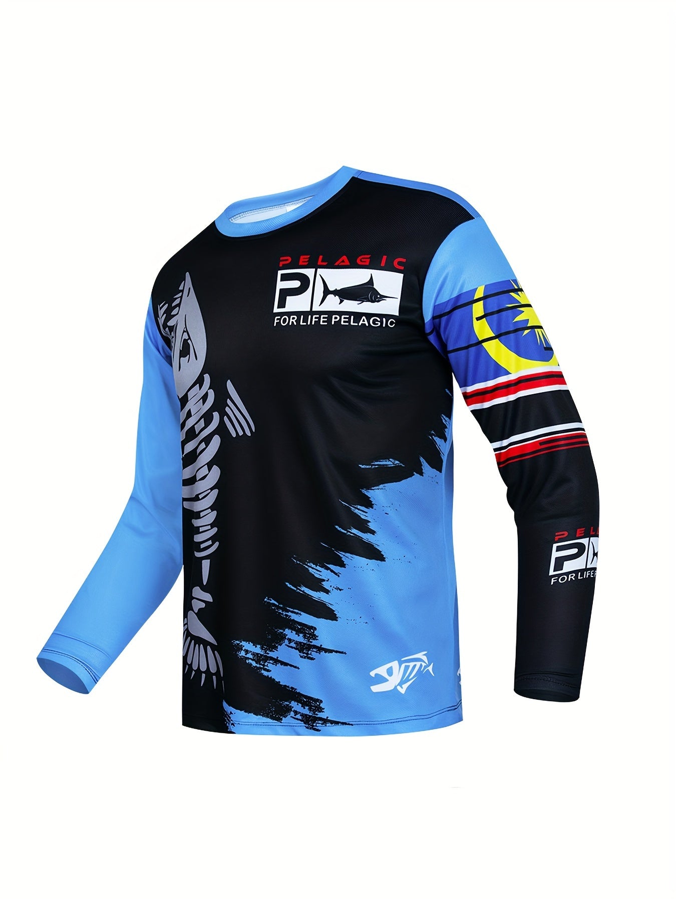 3D Fishbone Pattern Print Men's Graphic Long Sleeve T-shirt