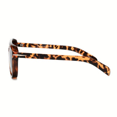 OUWEN Polarized Aviator Sunglasses Vintage Shades Tortoise Frame Brown Lenses