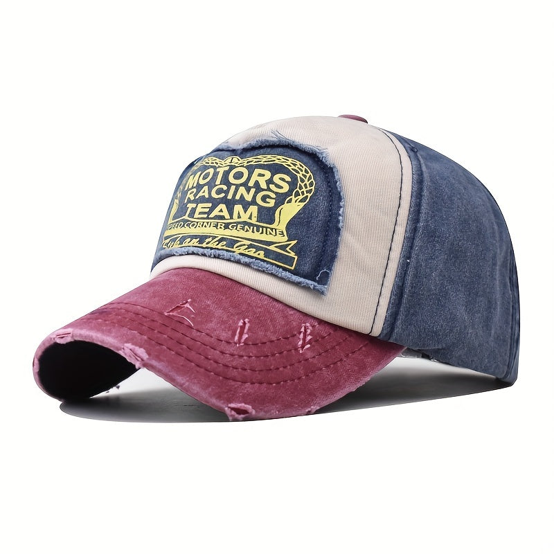 Vintage Ripped Patch Baseball Cap Unisex Distressed Dad Hat