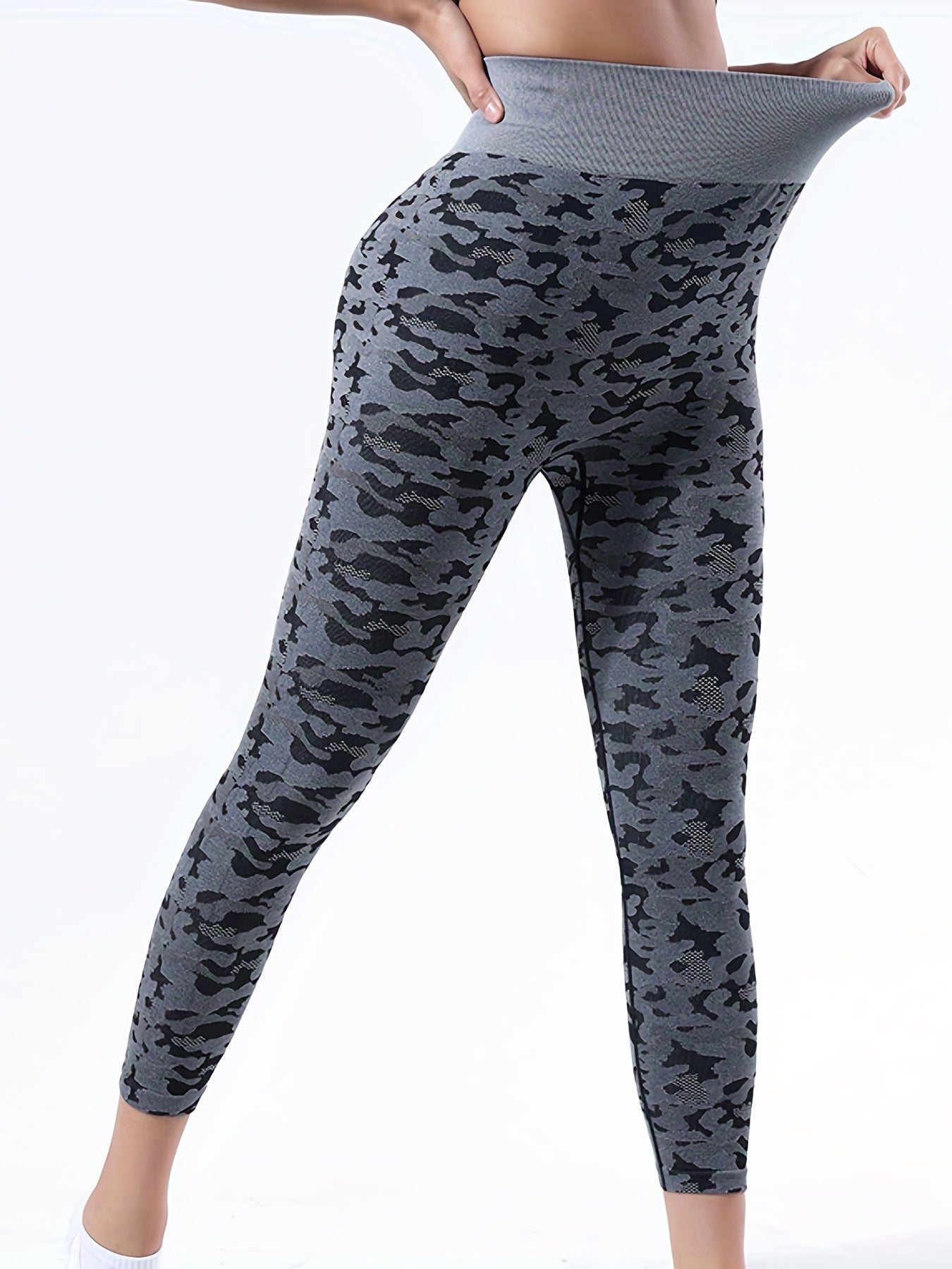 Camouflage Pattern Yoga Leggings High Waist Sports Tight Pants