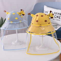 Kids Cartoon Giraffe Bucket Hat with Mask