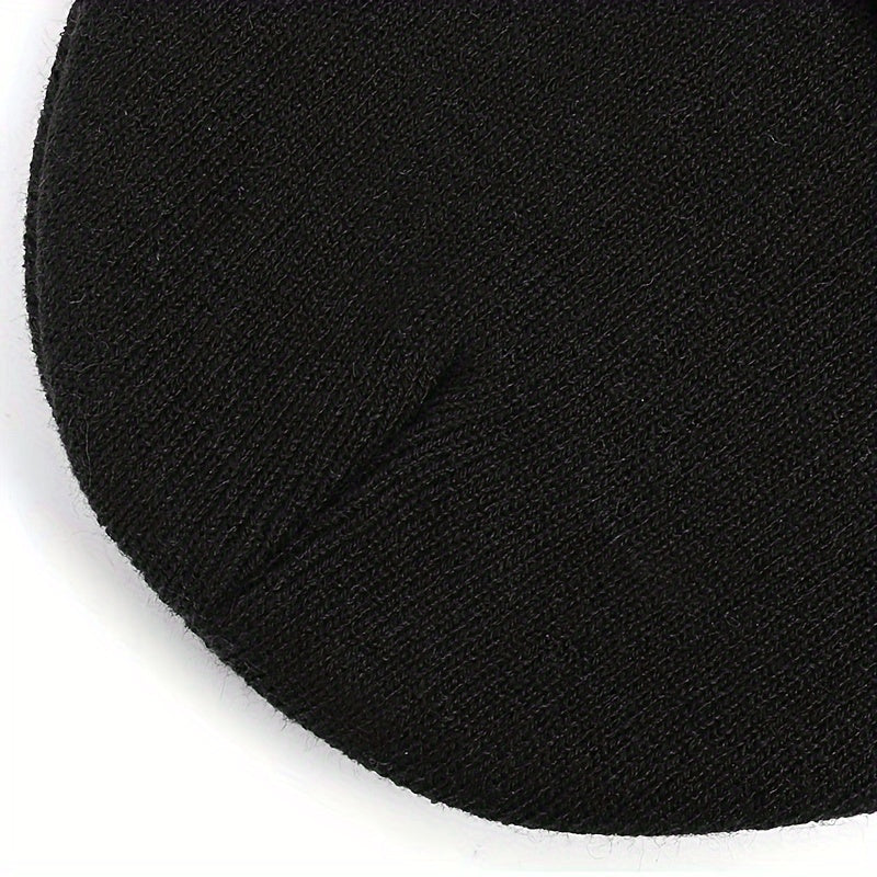 B Embroidered Knitted Hat Woolen Warm Outdoor Ear Protection Hat