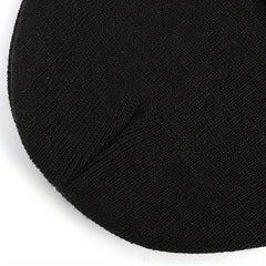 B Embroidered Knitted Hat Woolen Warm Outdoor Ear Protection Hat