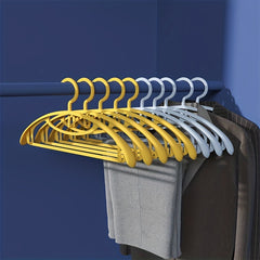 5pcs Semi-circular Stacking Hanging Clothes Rack Wide Shoulder Balcony Drying