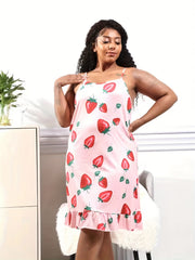 Strawberry Print Cami Sleep Dress