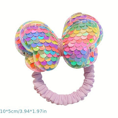 Sequin Butterfly Hair Tie Ponytail Bands for Girls
