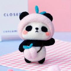 6 Adorable Panda Series Woolen Felt DIY Doll Decorations