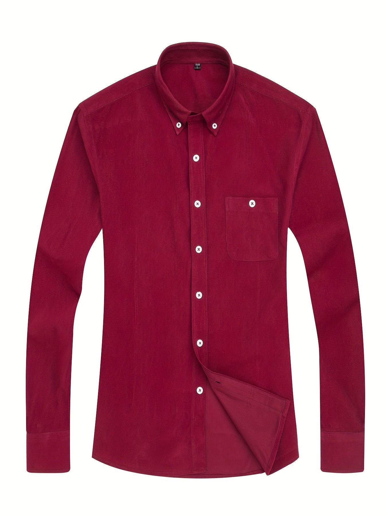 Men's Casual Button Up Long Sleeve Shirt With Chest Pocket