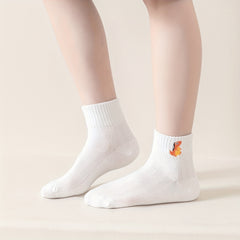 5 Pairs Dino Embroidery Socks for Kids Teen