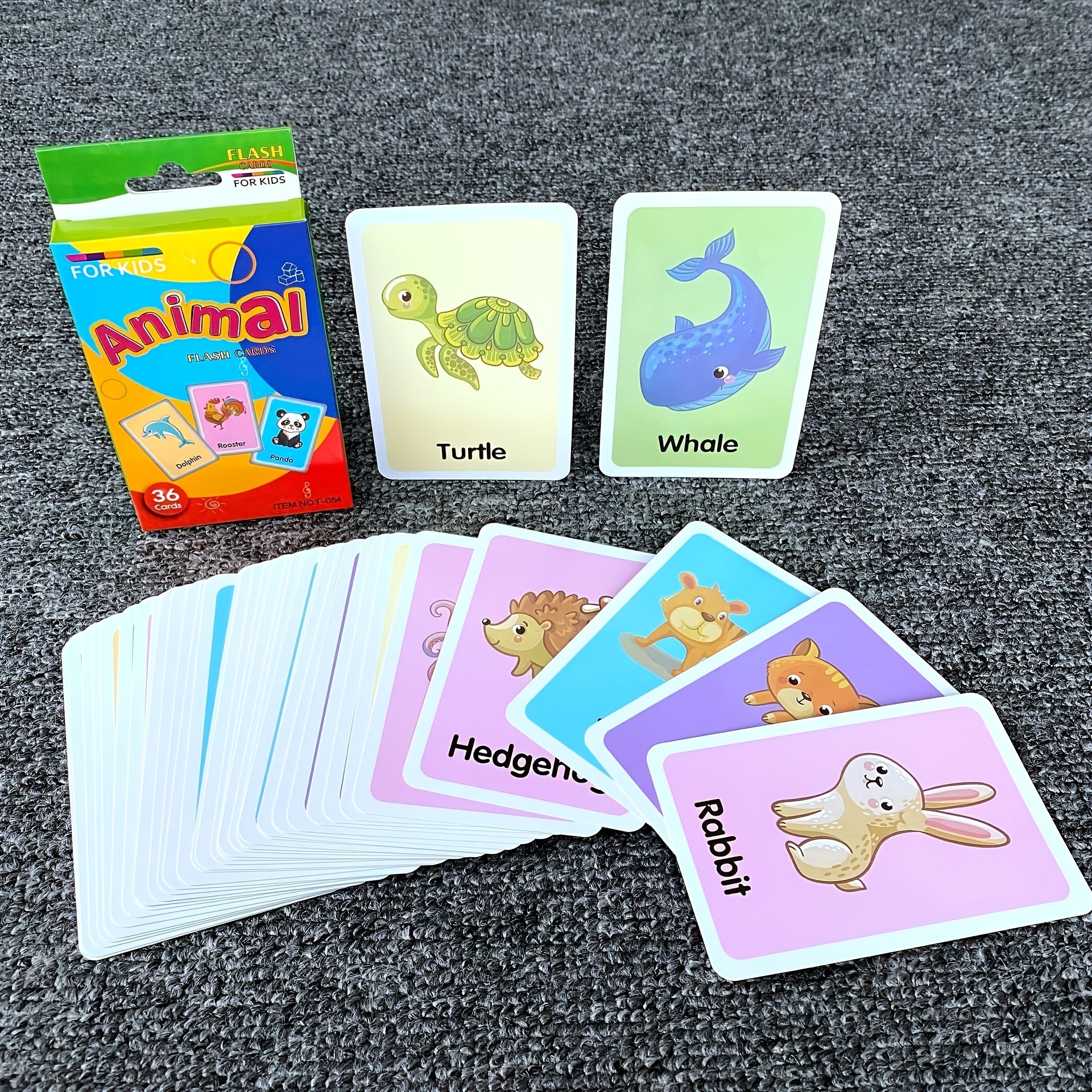 Flash Cards For Toddlers - 36 Cards Alphabet Animals Fruits Colors Body Parts