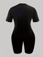 2pcs Summer Casual Sports Sets T-shirts & Shorts Women's Activew