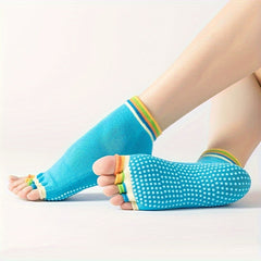 Women Pilates Socks Anti Slip Breathable Open Toe Yoga Socks Ankle