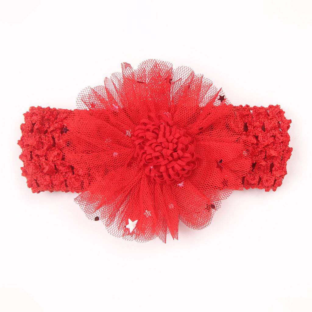 Mesh Flower Baby Headband for 0-2 Years