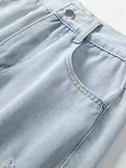 Men's Ripped Jeans Casual Street Washed Denim Pants