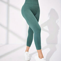 High Waist Solid Sports Pants Tummy Control Leggings Women's Activewear