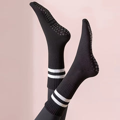 5 Pairs Anti-Skid Yoga Socks Mid-Tube Socks Grips for Pilates Ballet Barre