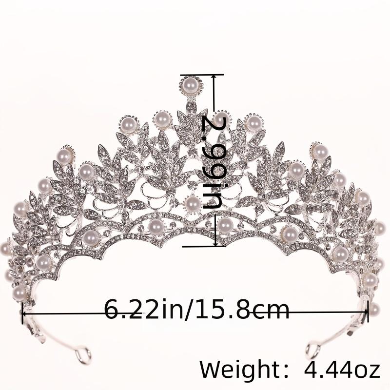 Oversize Pearl Rhinestones Leaves Bridal Tiara Wedding Classic Accessories