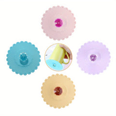 4pcs Acrylic Silicone Cup Lid for Coffee Mugs Water Bottles Glass Tumblers
