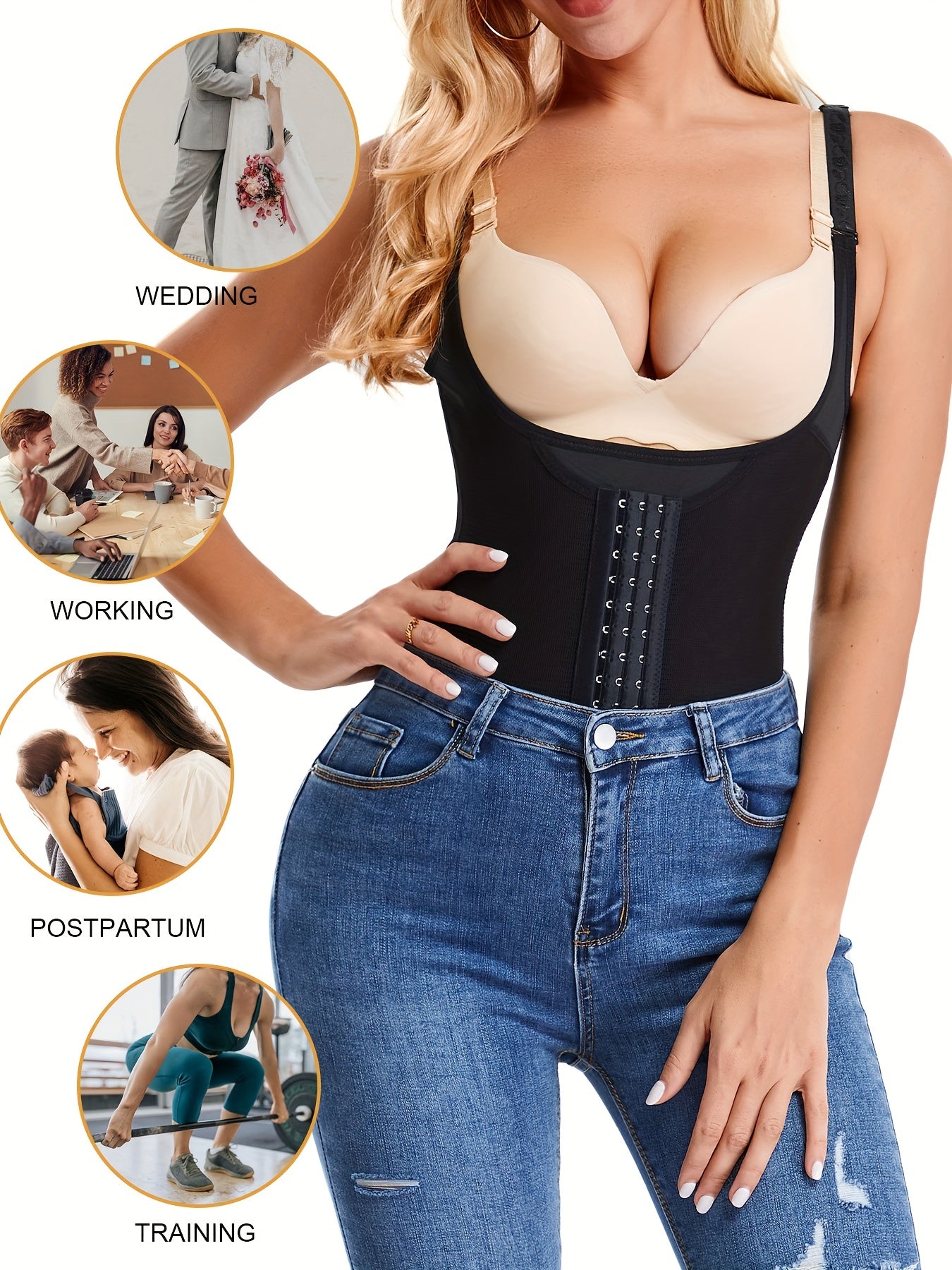 Front Buckle Shaping Bodysuit Tummy Control Butt Lifting