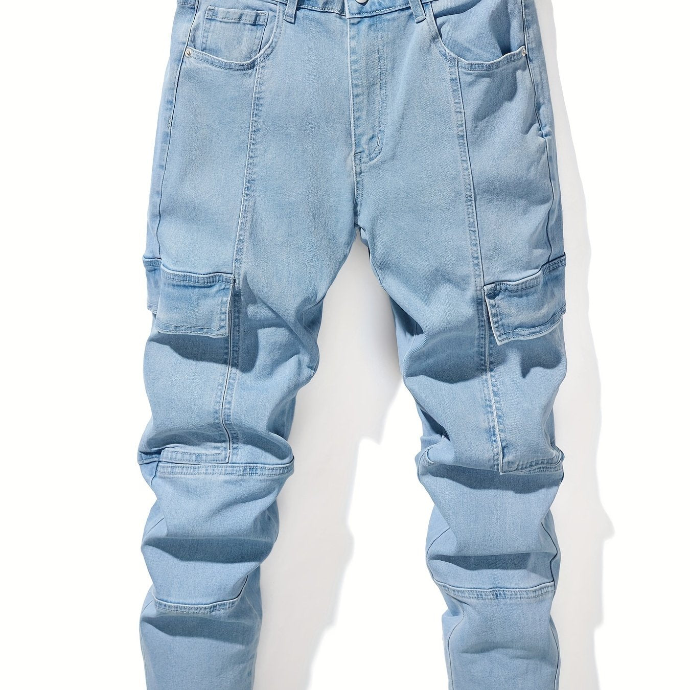 Baggy Pocket Cotton Jeans Men s Casual Loose Fit Stretch Denim Pants