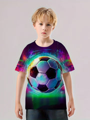 Colorful Football 3D Print T Shirt for Boys