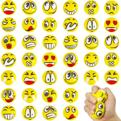 40pcs Mini 2 Inch Stress Relief Balls Foam Squeeze Toys - Funny Expressions