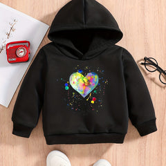Baby Boys LOVE Heart Graphic Hoodie Spring Autumn Pullover