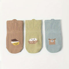 5pairs Toddler Cartoon Non Slip Socks for All Seasons