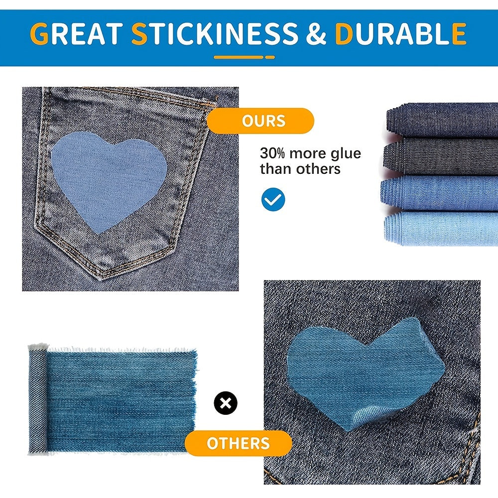 1pc Denim Patches Iron on Mending Fabric Sapphire 10