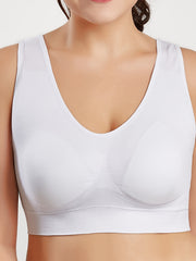 3 Pack Plus Size Casual Bras Set Women's Plus Solid Wireless Invisible