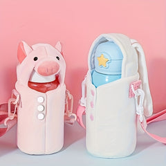 Plush Rabbit Bear Cup Sleeve Pouch with Strap Insulation Sleeve