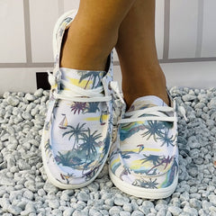 Women's Coconut Tree Boat Shoes Anti Slip Casual Walking Shoes