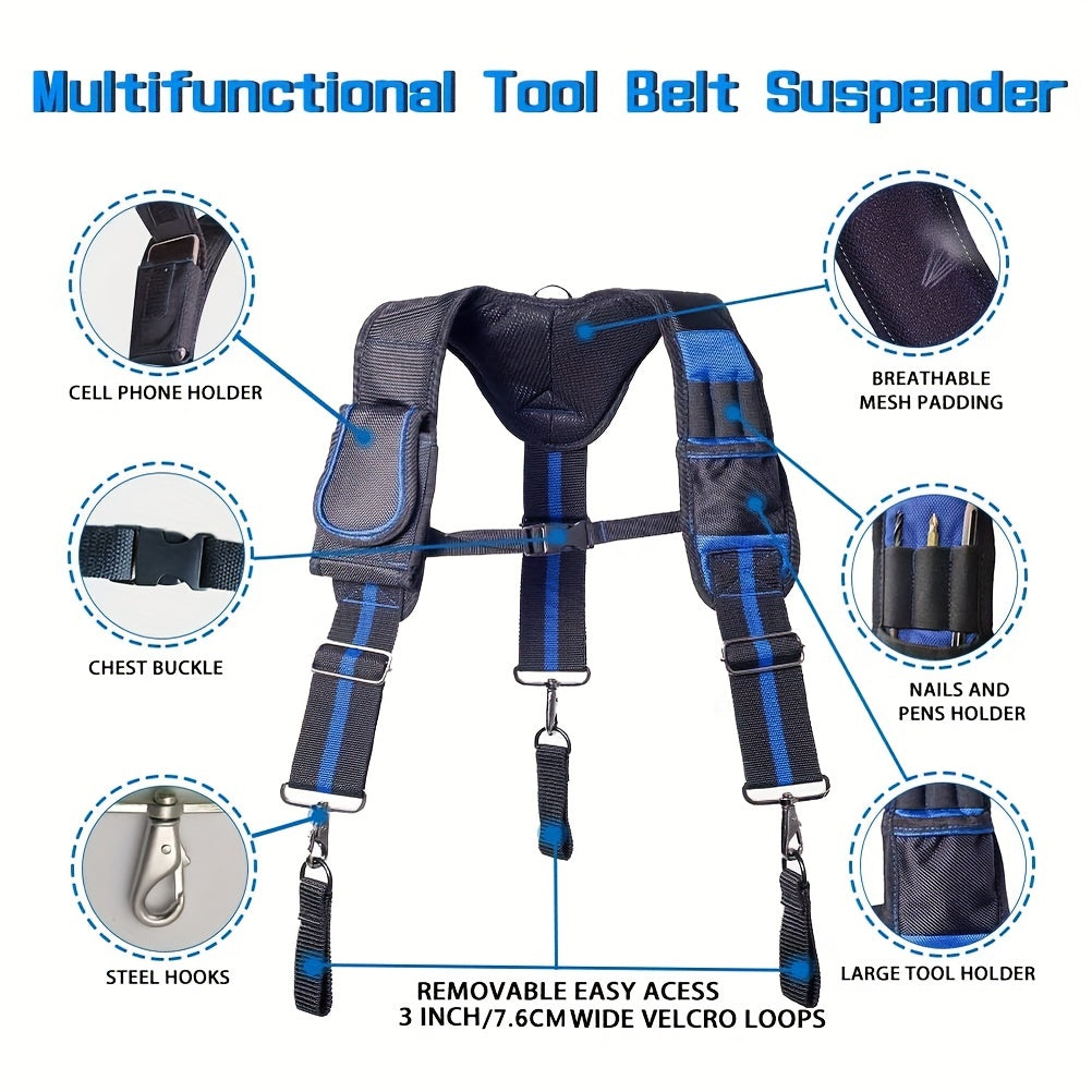 Tool Belt Suspenders Phone Pouch Pen Holder Tool Belt Loops
