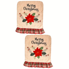 2pcs Christmas Chair Covers for Dining Room Kitchen Wedding