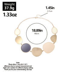 Minimalist Asymmetrical Colorblock Necklace Exaggerated Geometric Creativity
