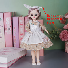 11-Inch Doll with Removable Clothes, Dollhouse Bedroom Window Decor Toy