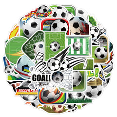 50pcs Soccer Theme Stickers Football Vinyl Decals for Water Bottles Laptops