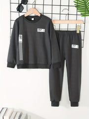 Boy's 2pcs Sweatshirt & Sweatpants Set TOKYO Print Long Sleeve Top