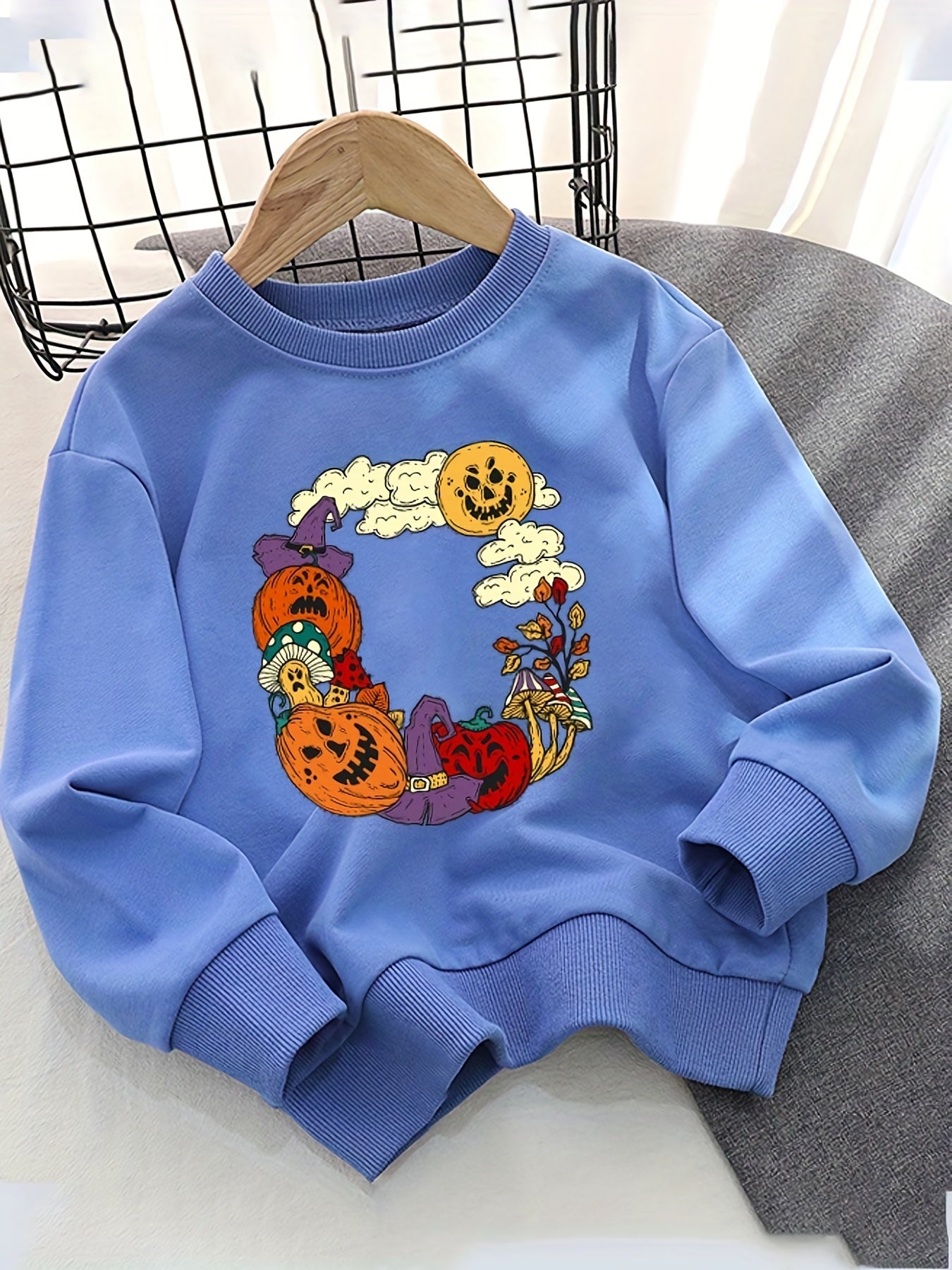 Halloween Pumpkin Print Boys Sweatshirt