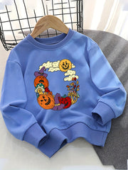 Halloween Pumpkin Print Boys Sweatshirt