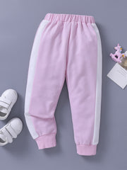 Girls' Spliced Casual Trousers - Stylish and comfortable slim fit pants