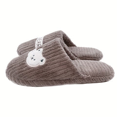 Men's Bear Slippers Soft Plush Cozy Anti-Skid Indoor Shoes