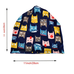 Cat Pattern Womens Beanie Hat Slouchy Turban Headwear Girls Her Valentines