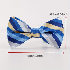 Men's Casual Striped Bow Tie Formal Suit Shirt Accessories