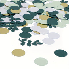 200pcs Greenery Golden Eucalyptus Confetti for Wedding Decorations