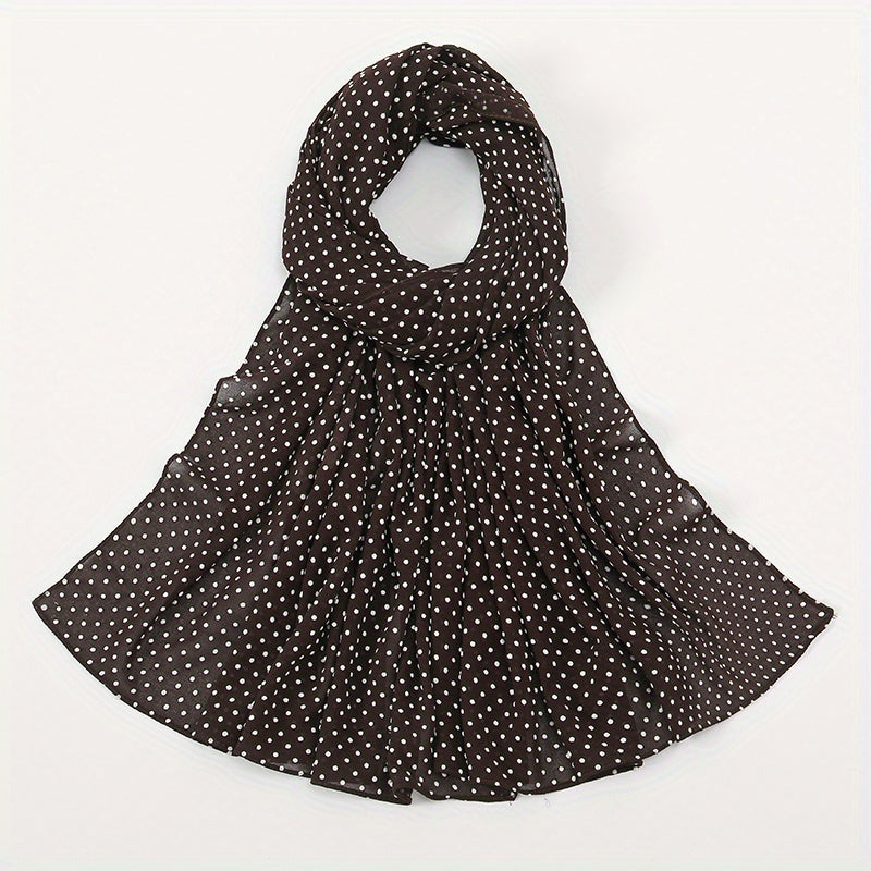 Polka Dot Thin Scarf Solid Shawl Women Hijab Casual Windproof Head Wrap