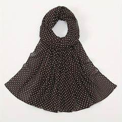 Polka Dot Thin Scarf Solid Shawl Women Hijab Casual Windproof Head Wrap