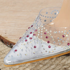 Rhinestone Stiletto Heel Ankle Strap Shoes Glitter Summer Women's Shoes